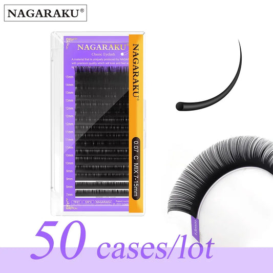 NAGARAKU Mink Eyelash Extensions 50 Cases 16 Rows Classic Individual Lashes