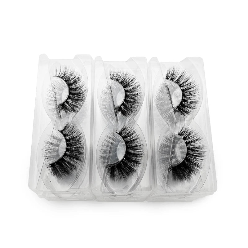Wholesale 3D Mink Lashes 4–100pcs Natural Wispy Fluffy False Eyelashes Bulk