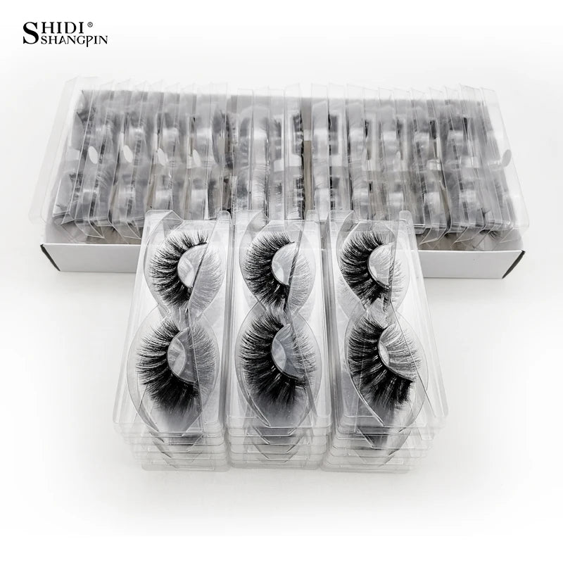 Wholesale 3D Mink Lashes 4–100pcs Natural Wispy Fluffy False Eyelashes Bulk