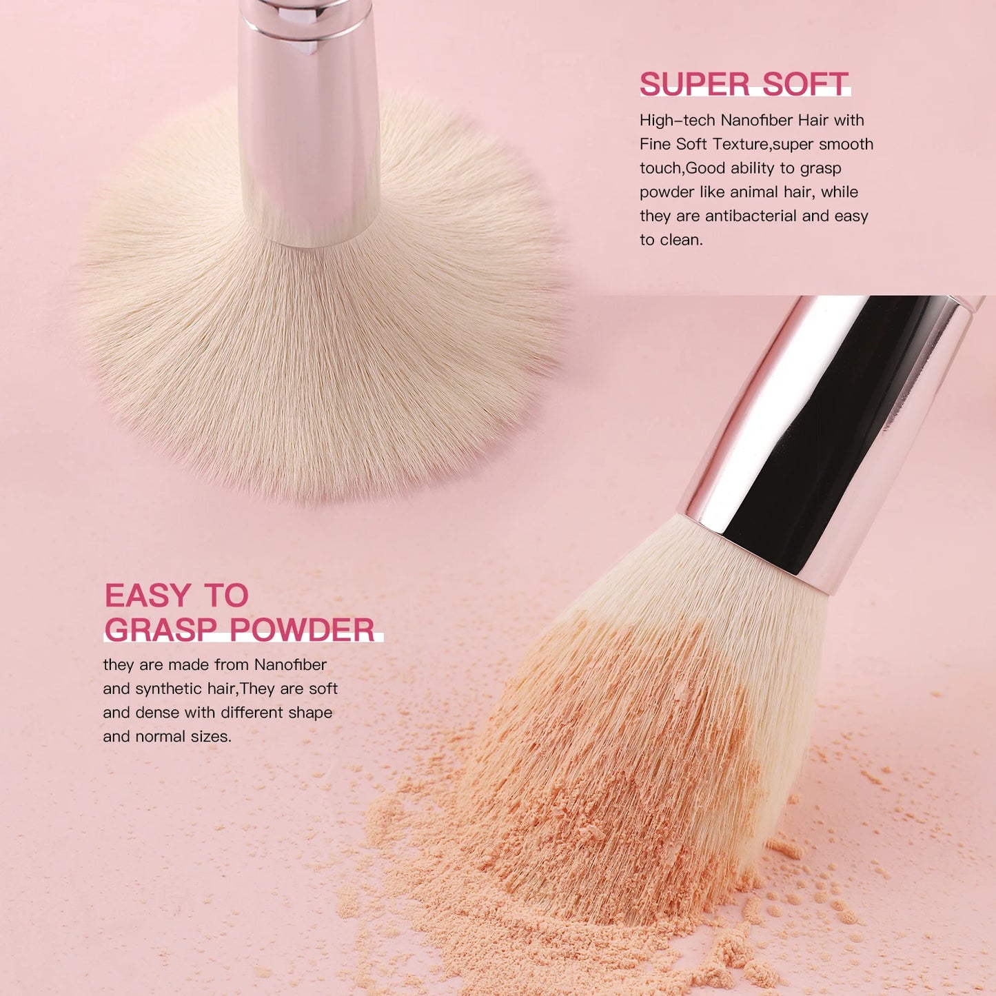 BEILI Black Professional Makeup Brush Set Natural Goat Hair Beauty Tools