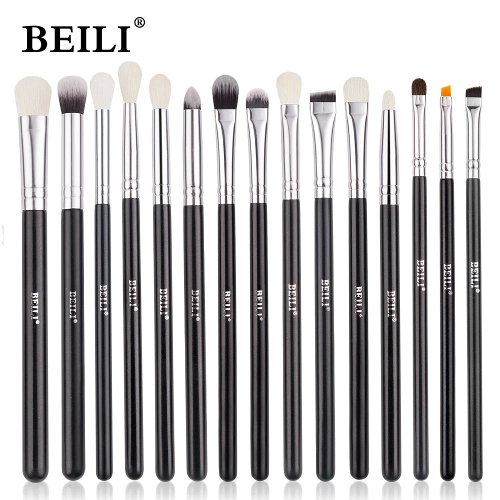 BEILI Black Professional Makeup Brush Set Natural Goat Hair Beauty Tools